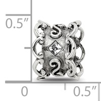 Sterling Silver Reflections Crystal Bridal Garter Bead view 4