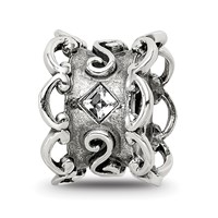Sterling Silver Reflections Crystal Bridal Garter Bead view 1