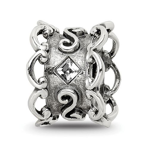 Sterling Silver Reflections Crystal Bridal Garter Bead