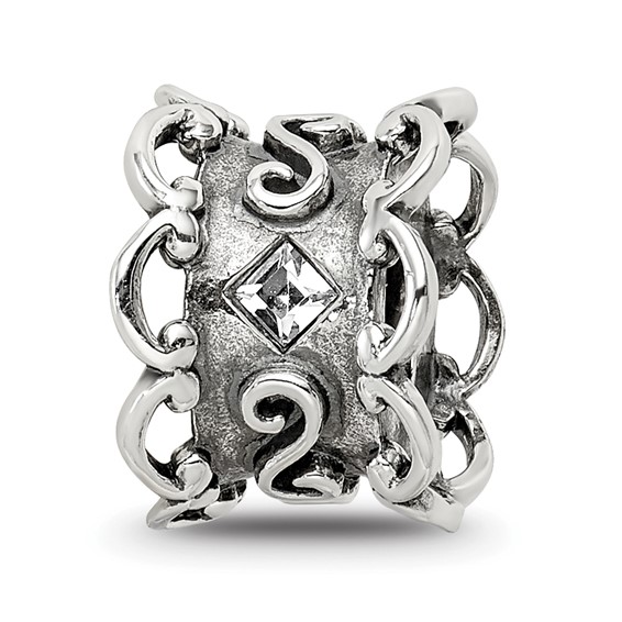 Sterling Silver Reflections Crystal Bridal Garter Bead