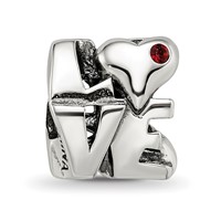 Sterling Silver Reflections Crystal Love Bead view 5