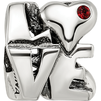 Sterling Silver Reflections Crystal Love Bead view 3