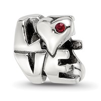 Sterling Silver Reflections Crystal Love Bead view 1