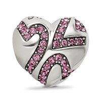 Sterling Silver Reflections Crystal Hearts on Heart Bead view 5