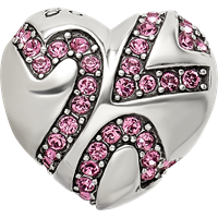 Sterling Silver Reflections Crystal Hearts on Heart Bead view 3