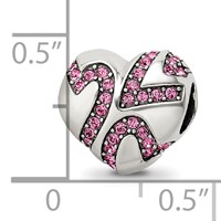 Sterling Silver Reflections Crystal Hearts on Heart Bead view 4