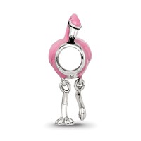 Sterling Silver Reflections Pink Enamel Flamingo Bead view 2