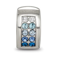 Sterling Silver Reflections Crystal Channel Blues Clip Bead view 5