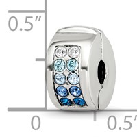 Sterling Silver Reflections Crystal Channel Blues Clip Bead view 4