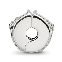 Sterling Silver Reflections Crystal Flower Clip Bead view 2
