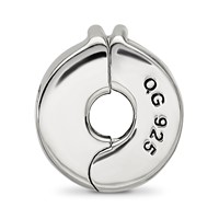 Sterling Silver Reflections Crystal Heart Clip Bead view 2