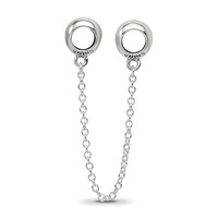 Sterling Silver Reflections Polished Hearts Safety Chain view 2