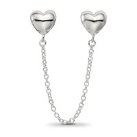 Sterling Silver Reflections Polished Hearts Safety Chain view 4