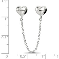 Sterling Silver Reflections Polished Hearts Safety Chain view 3