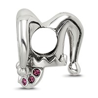 Sterling Silver Reflections Crystals Jester Mask Bead view 2