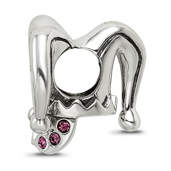 Sterling Silver Reflections Crystals Jester Mask Bead