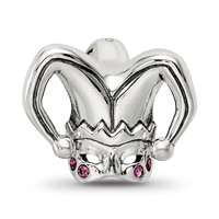 Sterling Silver Reflections Crystals Jester Mask Bead view 5