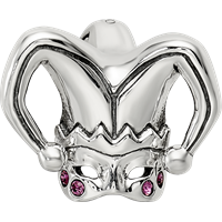 Sterling Silver Reflections Crystals Jester Mask Bead view 3