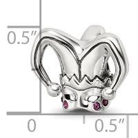 Sterling Silver Reflections Crystals Jester Mask Bead view 4