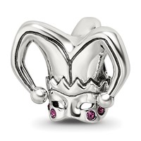 Sterling Silver Reflections Crystals Jester Mask Bead view 1