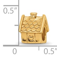Sterling Silver Gold-plated Reflections House Bead view 4