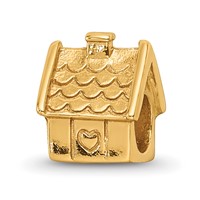 Sterling Silver Gold-plated Reflections House Bead view 1