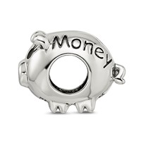 Sterling Silver Reflections Fun Money Piggy Bank Bead view 2