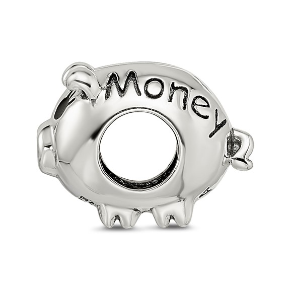 Sterling Silver Reflections Fun Money Piggy Bank Bead
