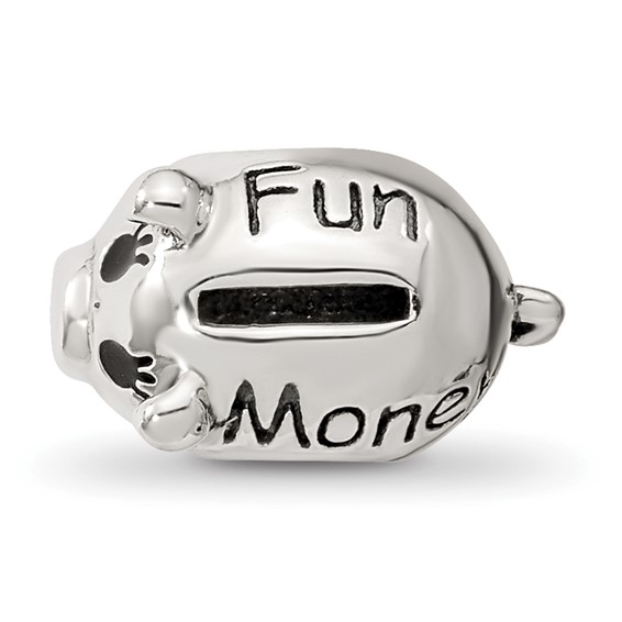 Sterling Silver Reflections Fun Money Piggy Bank Bead