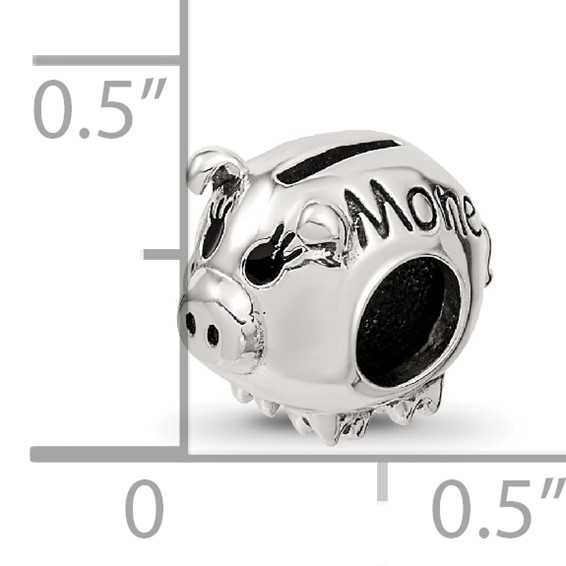 Sterling Silver Reflections Fun Money Piggy Bank Bead