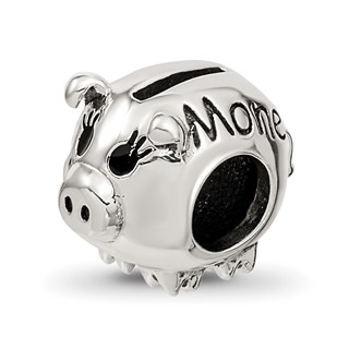 Sterling Silver Reflections Fun Money Piggy Bank Bead