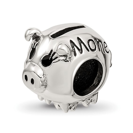 Sterling Silver Reflections Fun Money Piggy Bank Bead