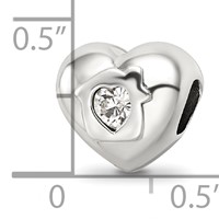 Sterling Silver Reflections Crystals Love Resides Heart Bead view 5
