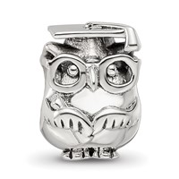 Sterling Silver Reflections Graduation Owl Bead view 5