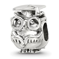 Sterling Silver Reflections Graduation Owl Bead view 1