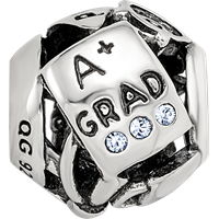 Sterling Silver Reflections Crystals Graduation Bead view 4