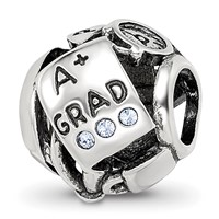 Sterling Silver Reflections Crystals Graduation Bead view 1