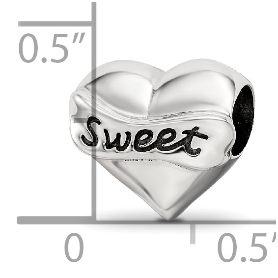 Sterling Silver Reflections Crystals Sweet 16 Heart Bead