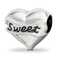 Sterling Silver Reflections Crystals Sweet 16 Heart Bead view 1