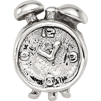 Sterling Silver Reflections Alarm Clock Bead view 4