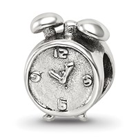 Sterling Silver Reflections Alarm Clock Bead view 1