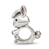 Sterling Silver Reflections Crystals Bunny Bead view 2