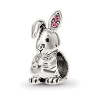 Sterling Silver Reflections Crystals Bunny Bead view 1