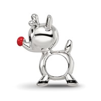 Sterling Silver Reflections Red Enamel Rudolph Bead view 2