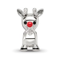 Sterling Silver Reflections Red Enamel Rudolph Bead view 4