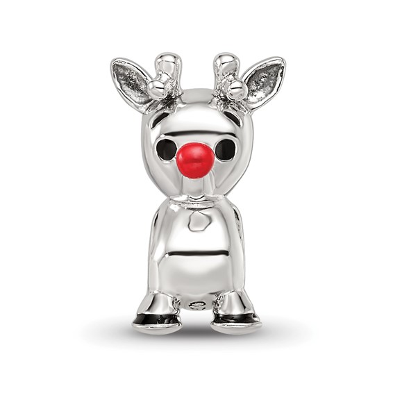 Sterling Silver Reflections Red Enamel Rudolph Bead