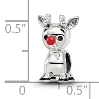 Sterling Silver Reflections Red Enamel Rudolph Bead view 3
