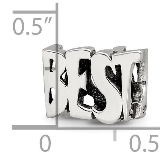 Sterling Silver Reflections Best Mom Two Sided Bead