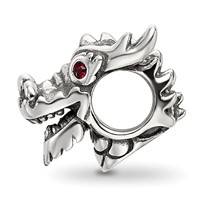 Sterling Silver Reflections Crystal Chinese New Year Dragon Bead view 2