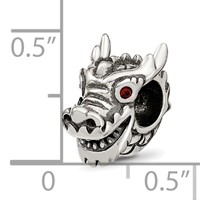 Sterling Silver Reflections Crystal Chinese New Year Dragon Bead view 4